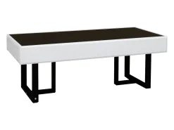 Mesa de centro clássica em preto e branco - Tampo preto brilhante