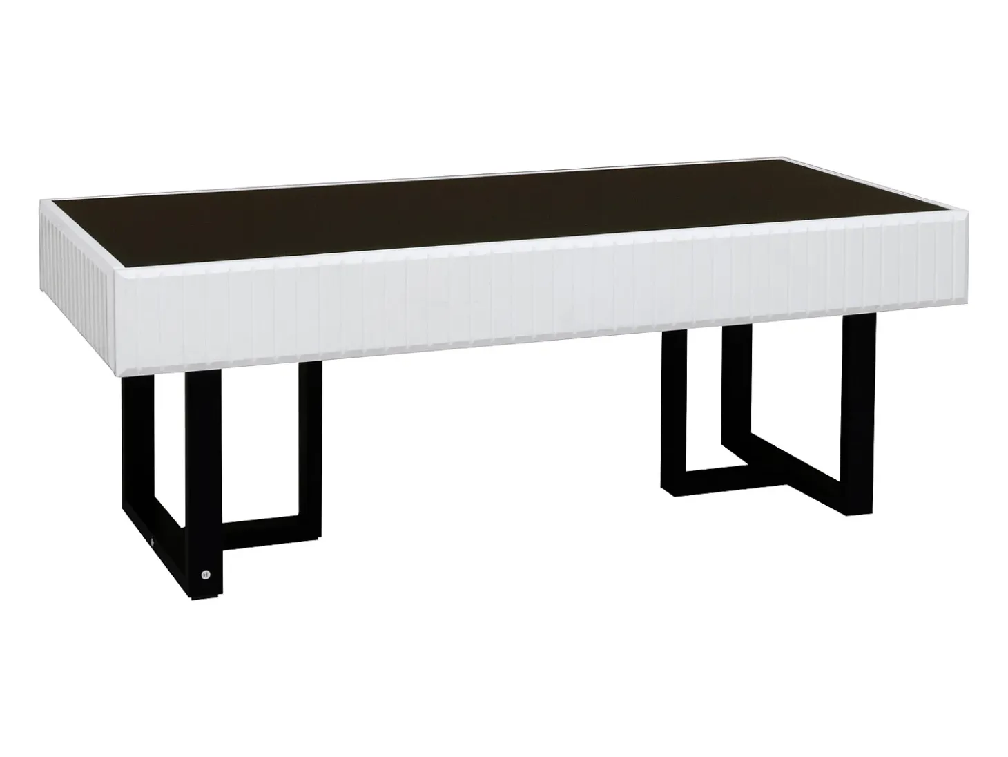 Mesa de centro clássica em preto e branco - Tampo preto brilhante