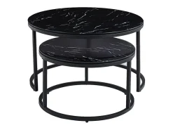 Mesa de centro coleção MANHATTAN efeito mármore preto, Ideal para uma sala de estar chique