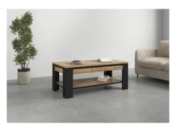 Mesa de Centro coleção MEUNIER – Carvalho Samdal & Preto Fosco, 120×49×60 cm