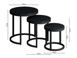 Mesa de centro coleção PLATO preta.