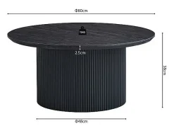 Mesa de centro coleção VAGOS efeito madeira marrom escuro diâmetro 80 cm