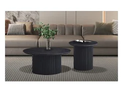 Mesa de centro coleção VAGOS efeito madeira marrom escuro diâmetro 80 cm