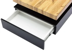 Mesa de centro com 2 gavetas em MDF preto e claro natural - FELIX
