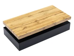Mesa de centro com 2 gavetas em MDF preto e claro natural - FELIX