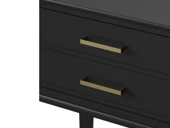 Mesa de centro com 2 gavetas em MDF preto