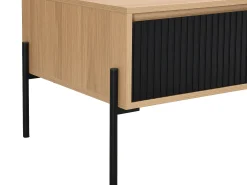Mesa de centro com 1 gaveta e 2 nichos preto e natural claro - GLARODI