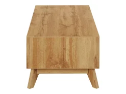 Mesa de centro com 1 gaveta em pinho branco e cinzento