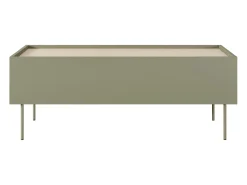 Mesa de centro com 2 gavetas e pés metálicos 120x45 cm