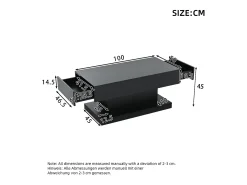 Mesa de centro com 2 gavetas e iluminação LED - Acabamento brilhante - Preto