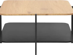 Mesa de centro com 1 prateleira em metal branco