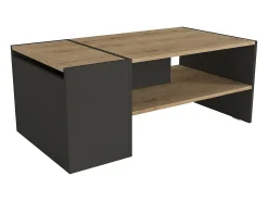 Mesa de centro com espaço de armazenamento - Antracite e natural - VELKAN