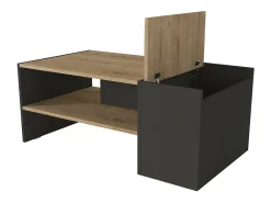 Mesa de centro com espaço de armazenamento - Antracite e natural - VELKAN