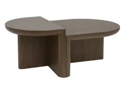 Mesa de centro com folheado de nogueira - Castanho natural - VARAJA