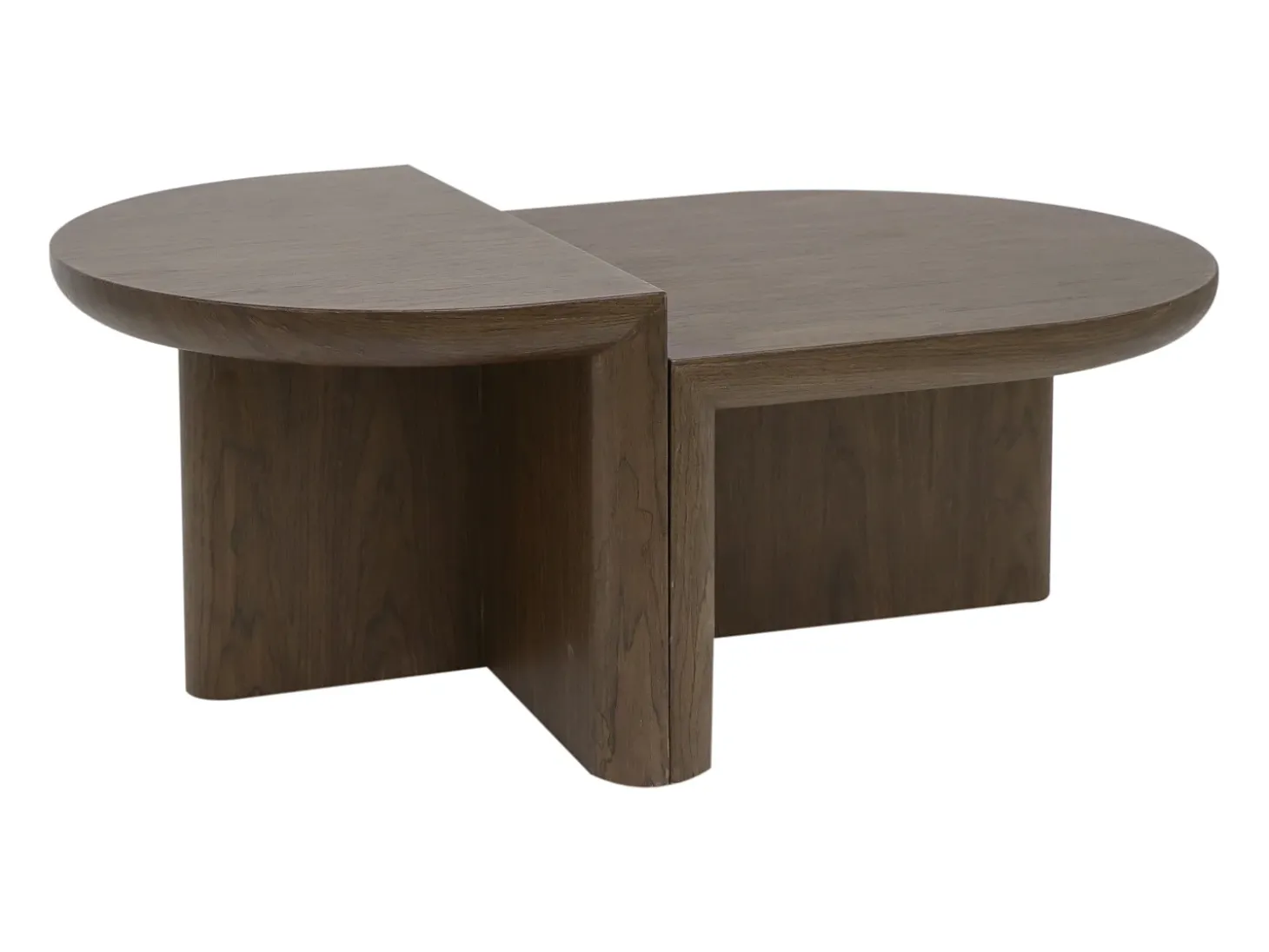 Mesa de centro com folheado de nogueira - Castanho natural - VARAJA