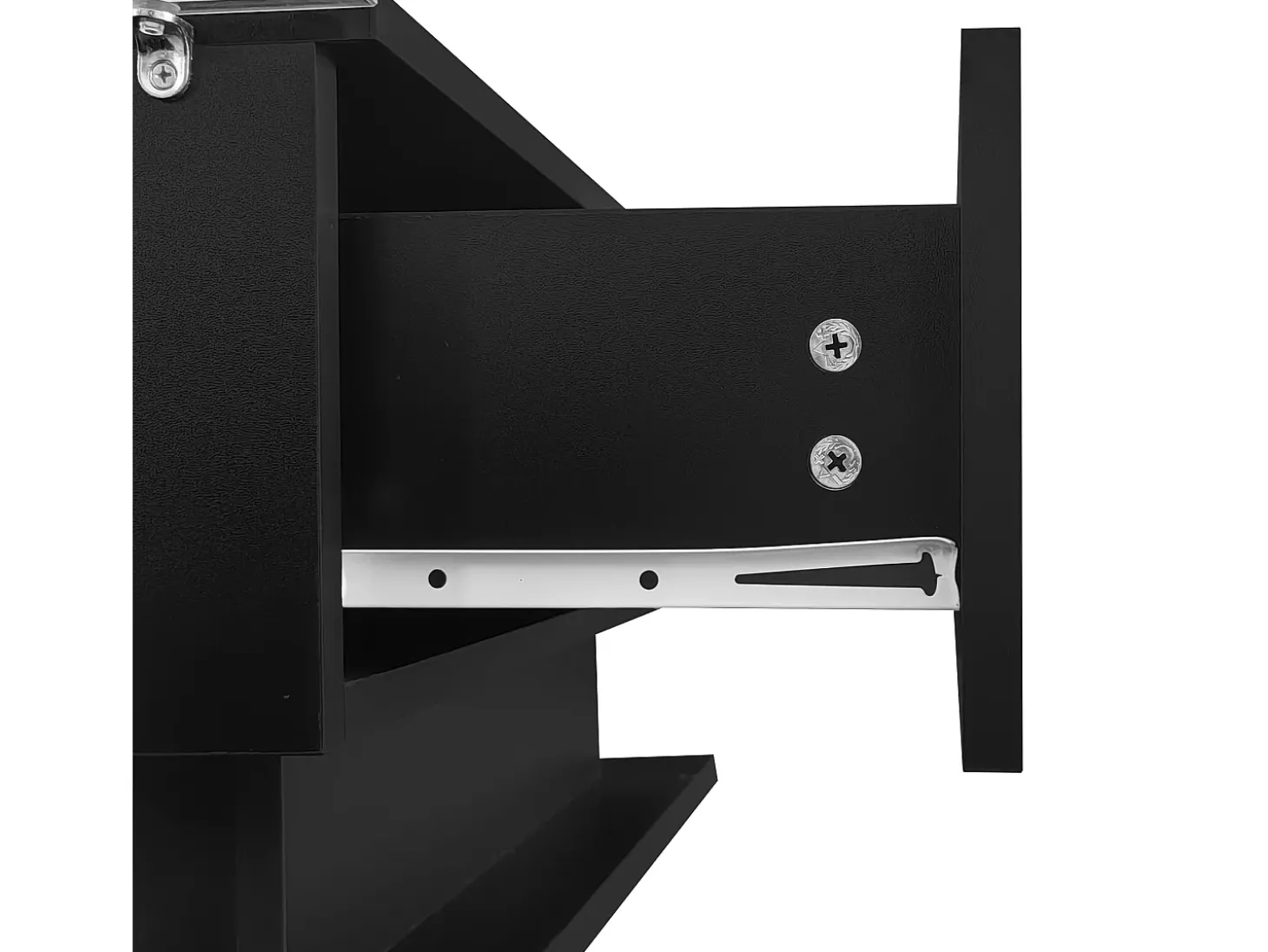 Mesa de centro com iluminação LED - com tampo de vidro e gavetas - Preto