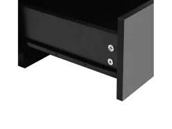 Mesa de centro com iluminação LED e 2 gavetas - Acabamento em preto brilhante