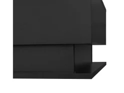 Mesa de centro com iluminação LED e 1 gaveta - Acabamento em preto brilhante - Tampo semi-transparente