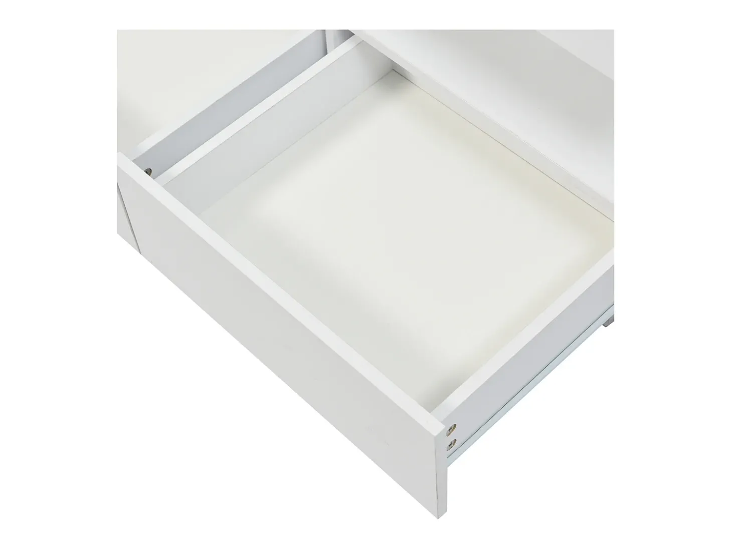 Mesa de centro com LED - 2 gavetas e 2 compartimentos - estilo moderno - Branco