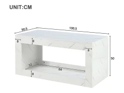 Mesa de centro com LED - aglomerado - Branco