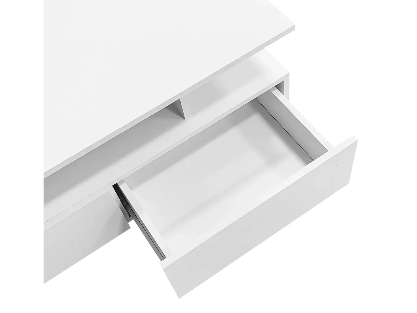 Mesa de centro com LED - com 2 gavetas - Branco