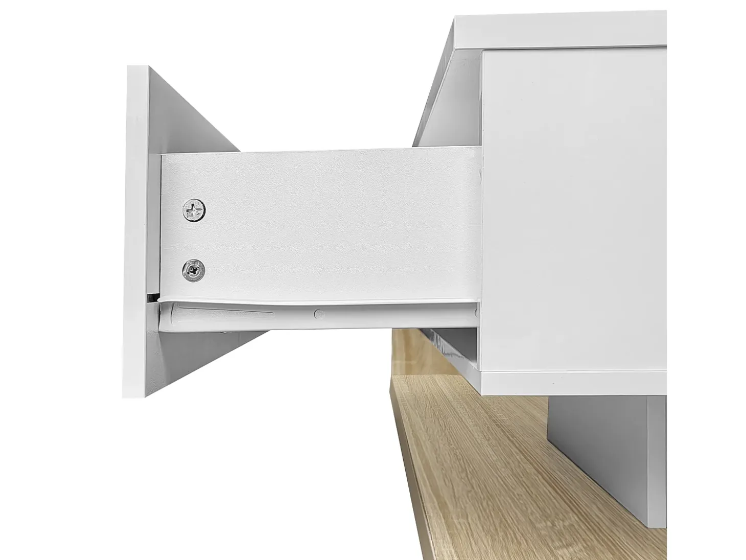 Mesa de centro com LED - vidro e aglomerado - Natural