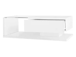 Mesa de centro com LED - vidro e aglomerado - Branco
