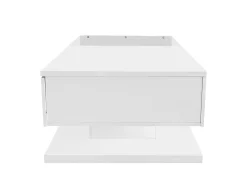 Mesa de centro com LED - vidro e aglomerado - Branco