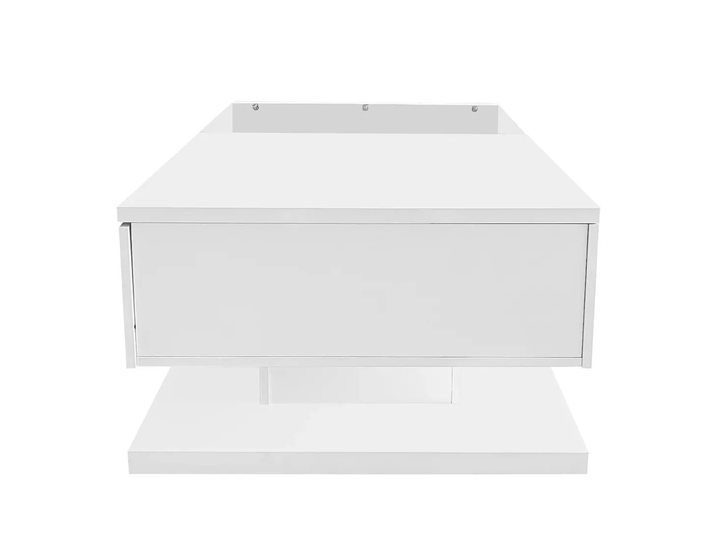Mesa de centro com LED - vidro e aglomerado - Branco