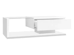 Mesa de centro com LED - vidro e aglomerado - Branco