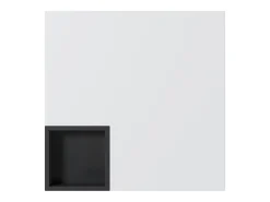 Mesa de centro com LED e compartimento amovível - Acabamento branco brilhante