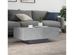 Mesa de centro com luzes LED 85x55x31 cm cinzento cimento