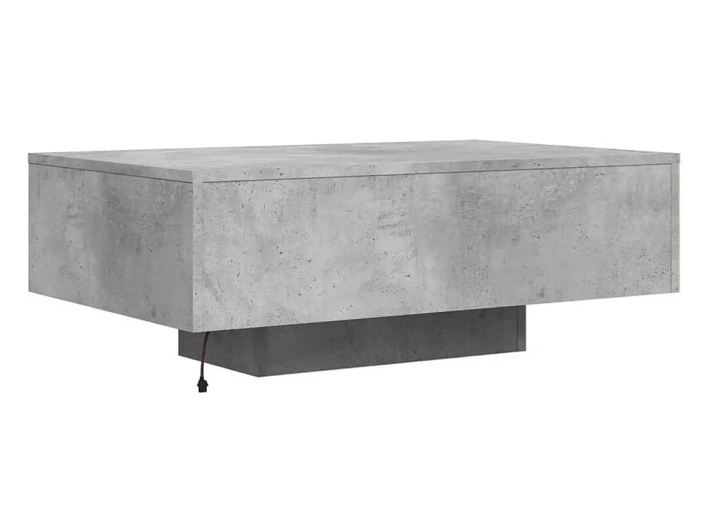 Mesa de centro com luzes LED 85x55x31 cm cinzento cimento