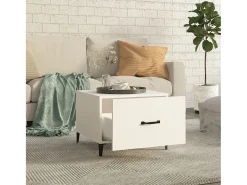 Mesa de centro com pernas de metal 2 pcs 50x50x40 cm branco PT320164
