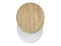 Mesa de centro com tampo giratório MDF natural e branco - VITALY