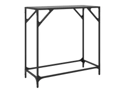 Mesa de centro com tampo em vidro preto 80x35x81 cm aço