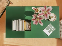 Mesa de centro com tampo laminado de 3 cm verde cedar 100x60 cm