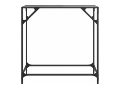 Mesa de centro com tampo em vidro preto 80x35x81 cm aço PT331285