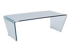 Mesa de centro conceptual em vidro temperado curvo SUZANA