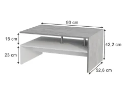 Mesa de centro concreto/branco 90x52.6x42.2 amato