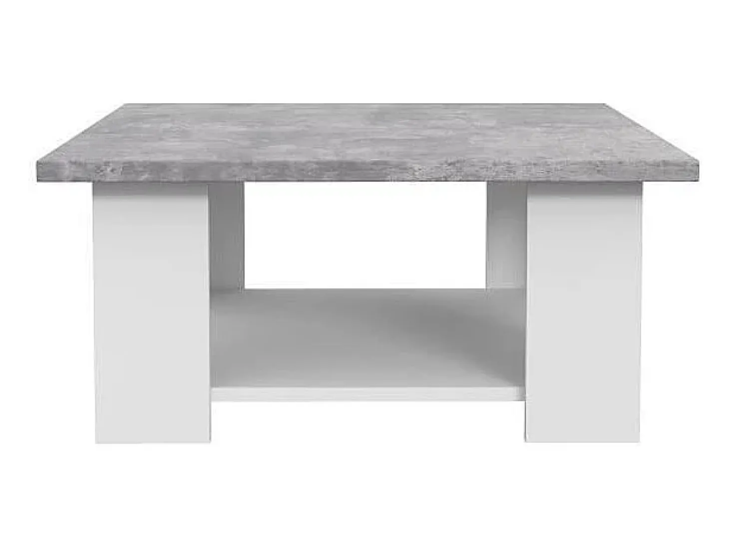 Mesa de centro contemporânea branca e concreto claro, Pilvi, L67 cm