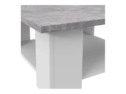 Mesa de centro contemporânea branca e concreto claro, Pilvi, L67 cm