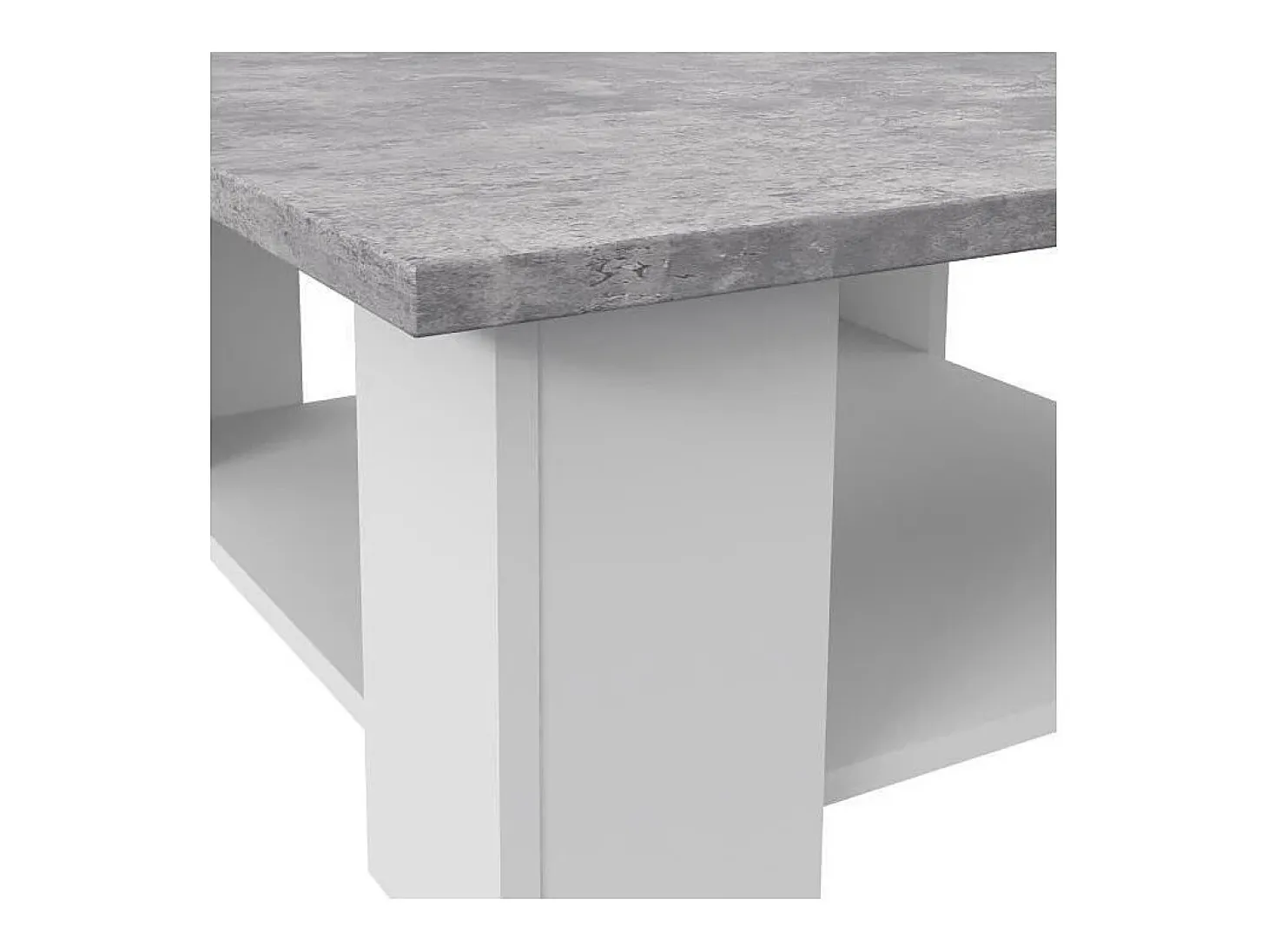 Mesa de centro contemporânea branca e concreto claro, Pilvi, L67 cm