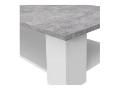 Mesa de centro contemporânea branca e concreto claro, Pilvi, L67 cm