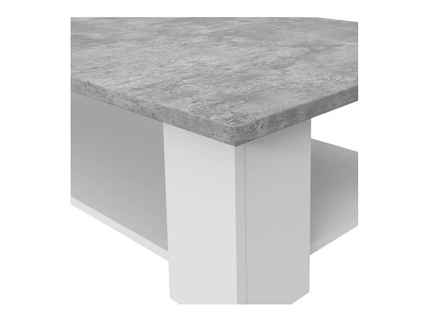 Mesa de centro contemporânea branca e concreto claro, Pilvi, L67 cm