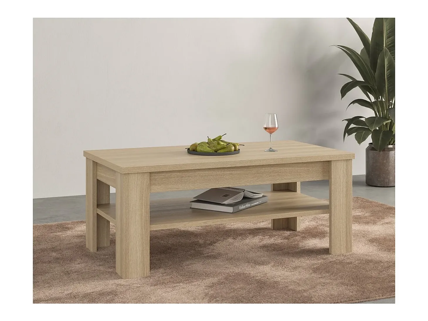 Mesa de centro COPA – 120x50x65 cm – Carvalho elegante – Design escandinavo