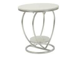 Mesa de Centro Coração 1, Prata, 40x40x45,5 cm, Kendra Home