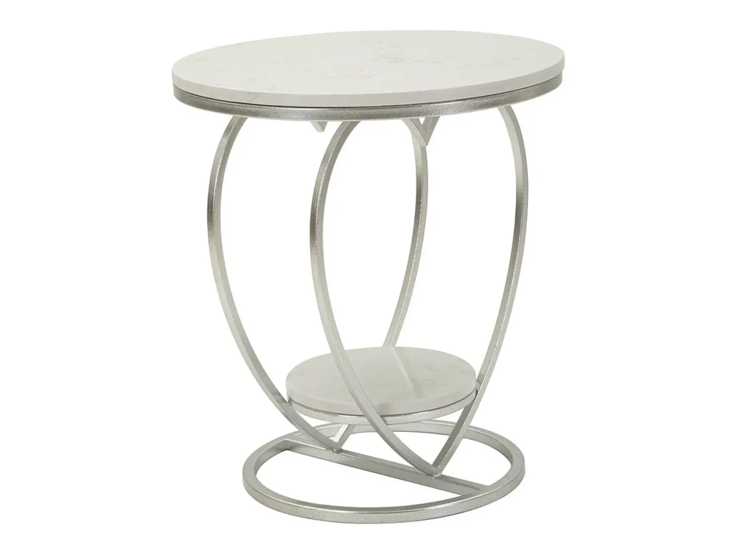 Mesa de Centro Coração 1, Prata, 40x40x45,5 cm, Kendra Home