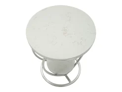 Mesa de Centro Coração 1, Prata, 40x40x45,5 cm, Kendra Home