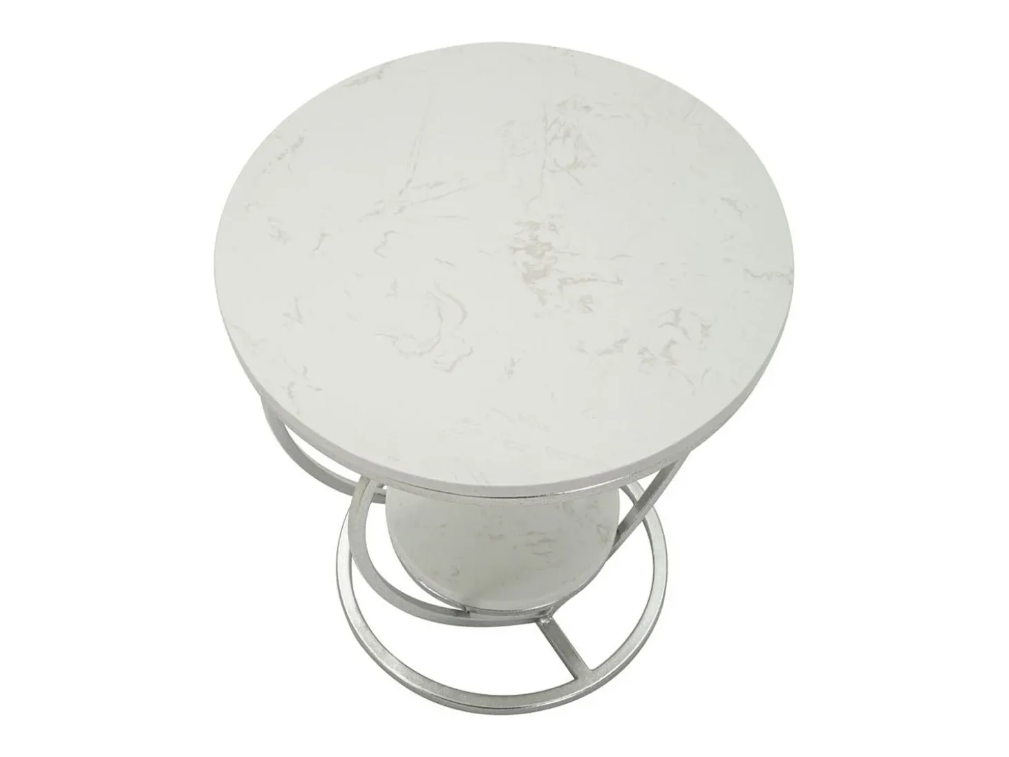 Mesa de Centro Coração 1, Prata, 40x40x45,5 cm, Kendra Home